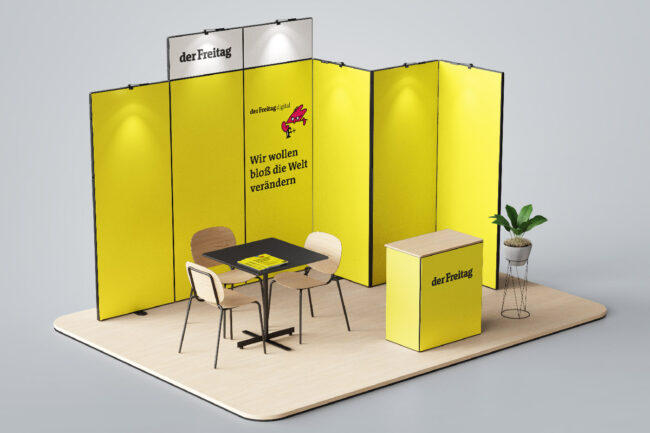 Arbeitsprobe. Messestand für die leipziger Buchmesse 2023